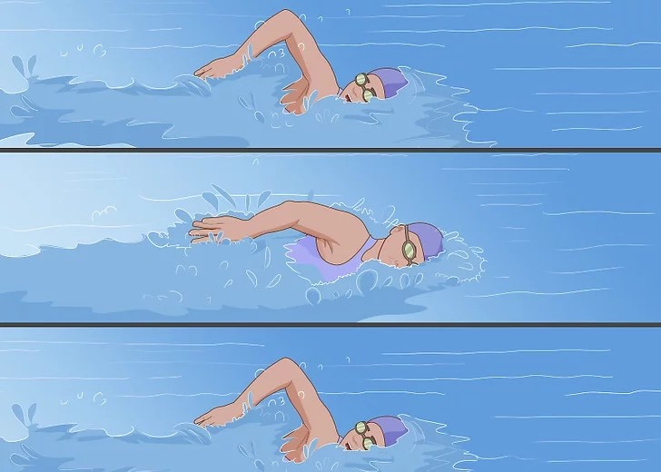 پنج ست شنا کنید (در هر ست، یک طول سریع و یک طول آرام)